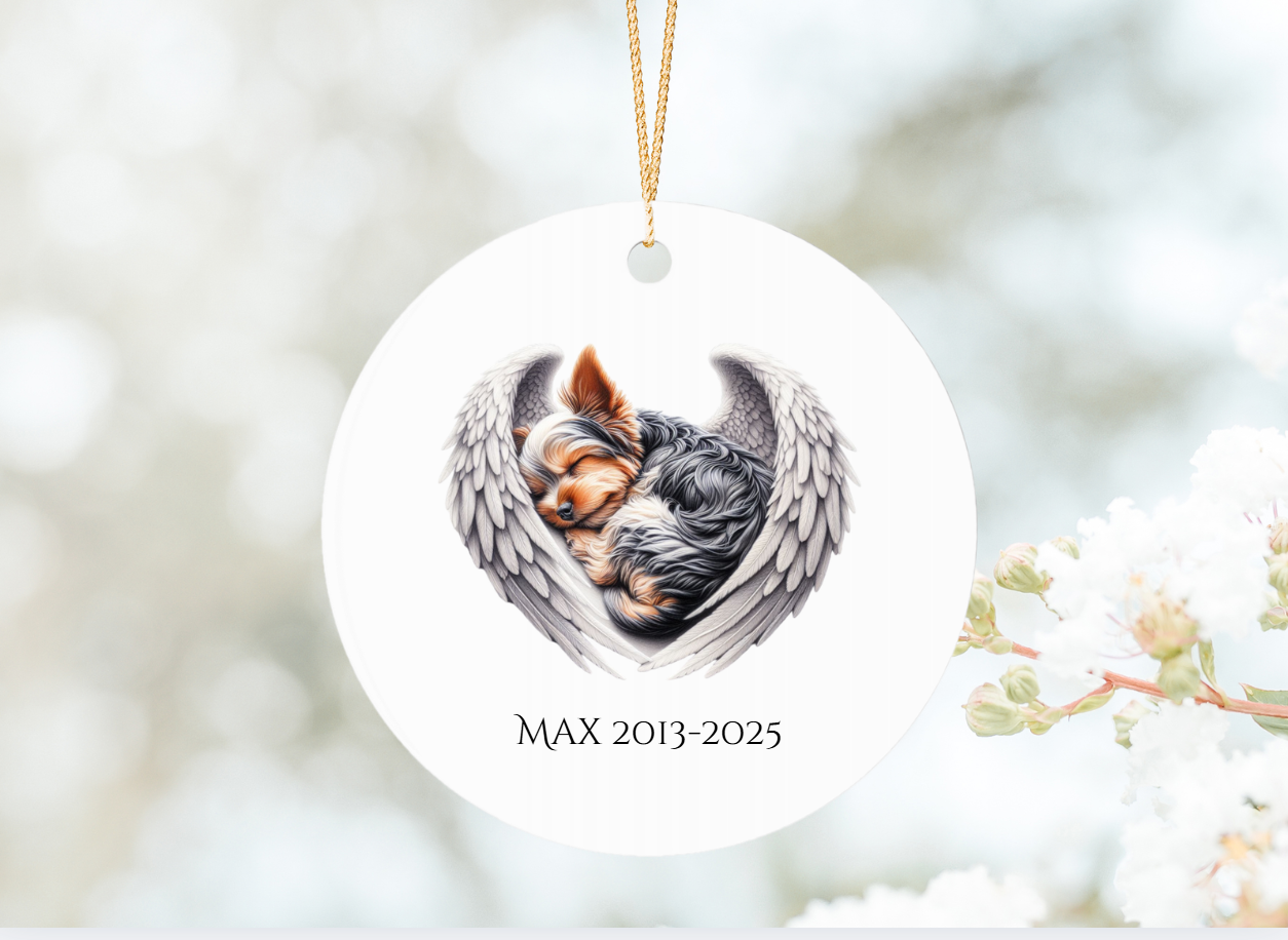 Yorkshire Terrier Dog Memorial Hanging Ornament
