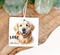 Golden Labrador dog Personalised Air freshener 81cm diameter and printed on both sides ,comes with a random colour decorative ribbon