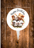 Guinea pig group Happy Birthday Cake Topper