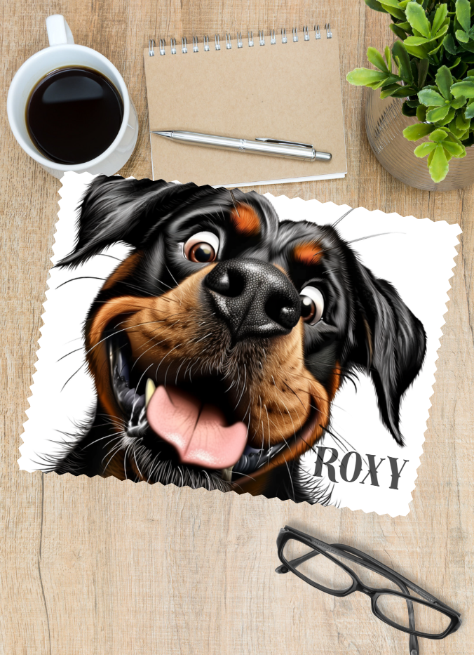 Rottweiler dog Cartoon Glasses cleaner personalised