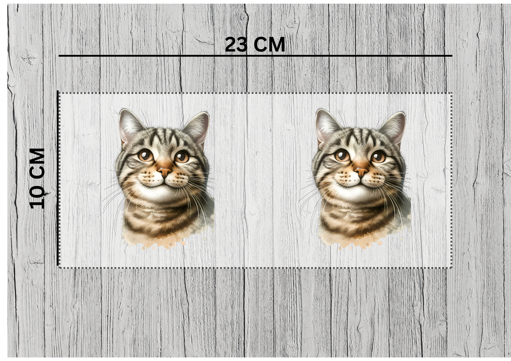 Tabby cat Wrap Do it yourself for mugs ,glasses libbey cups