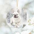White French BullDog Memorial Hanging Ornament